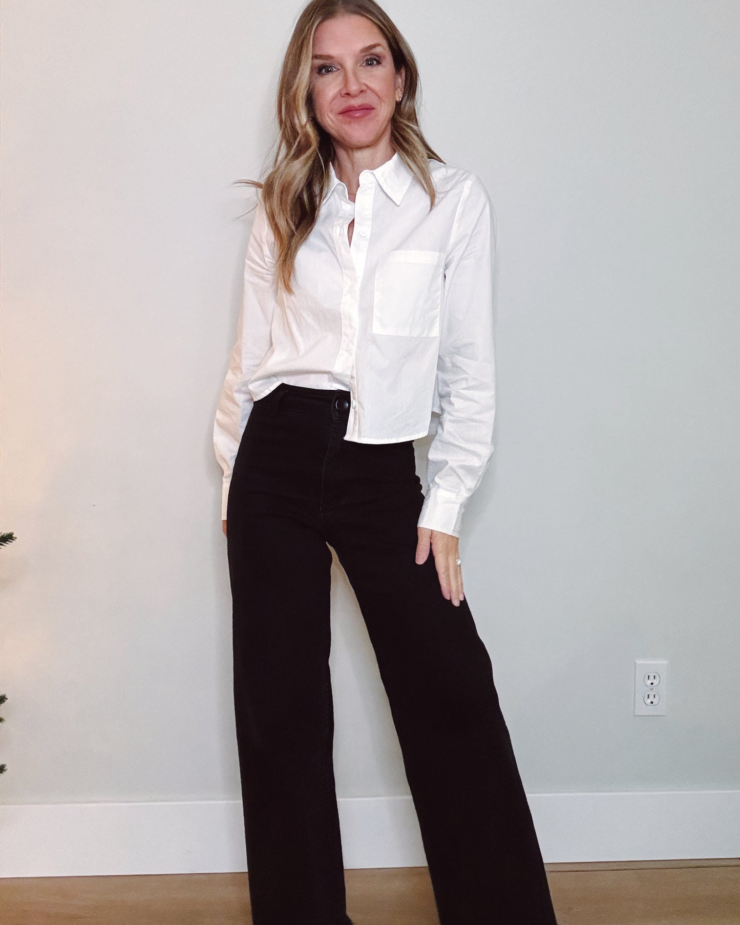 Cropped Button Down Poplin