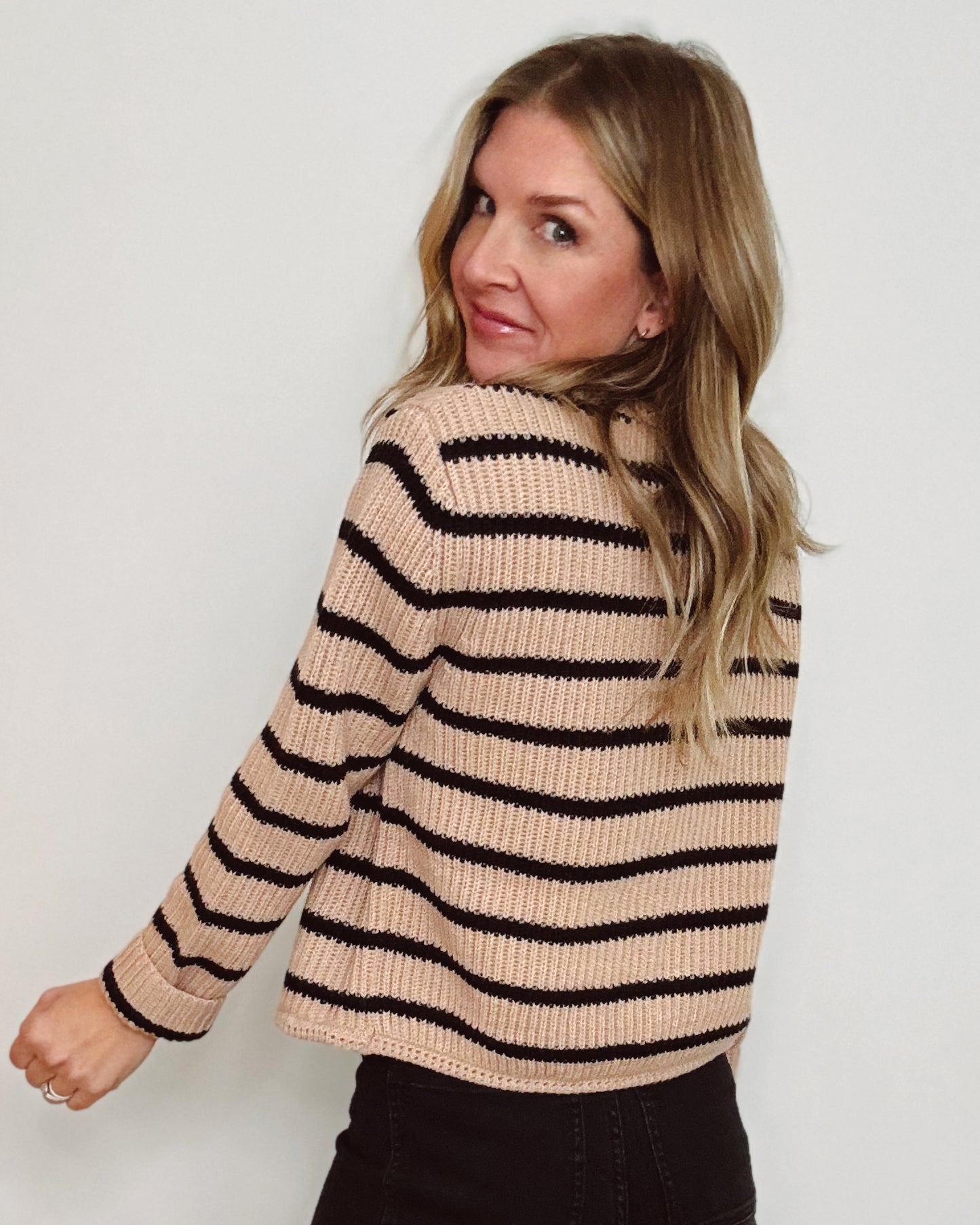 Striped Corded Cardigan