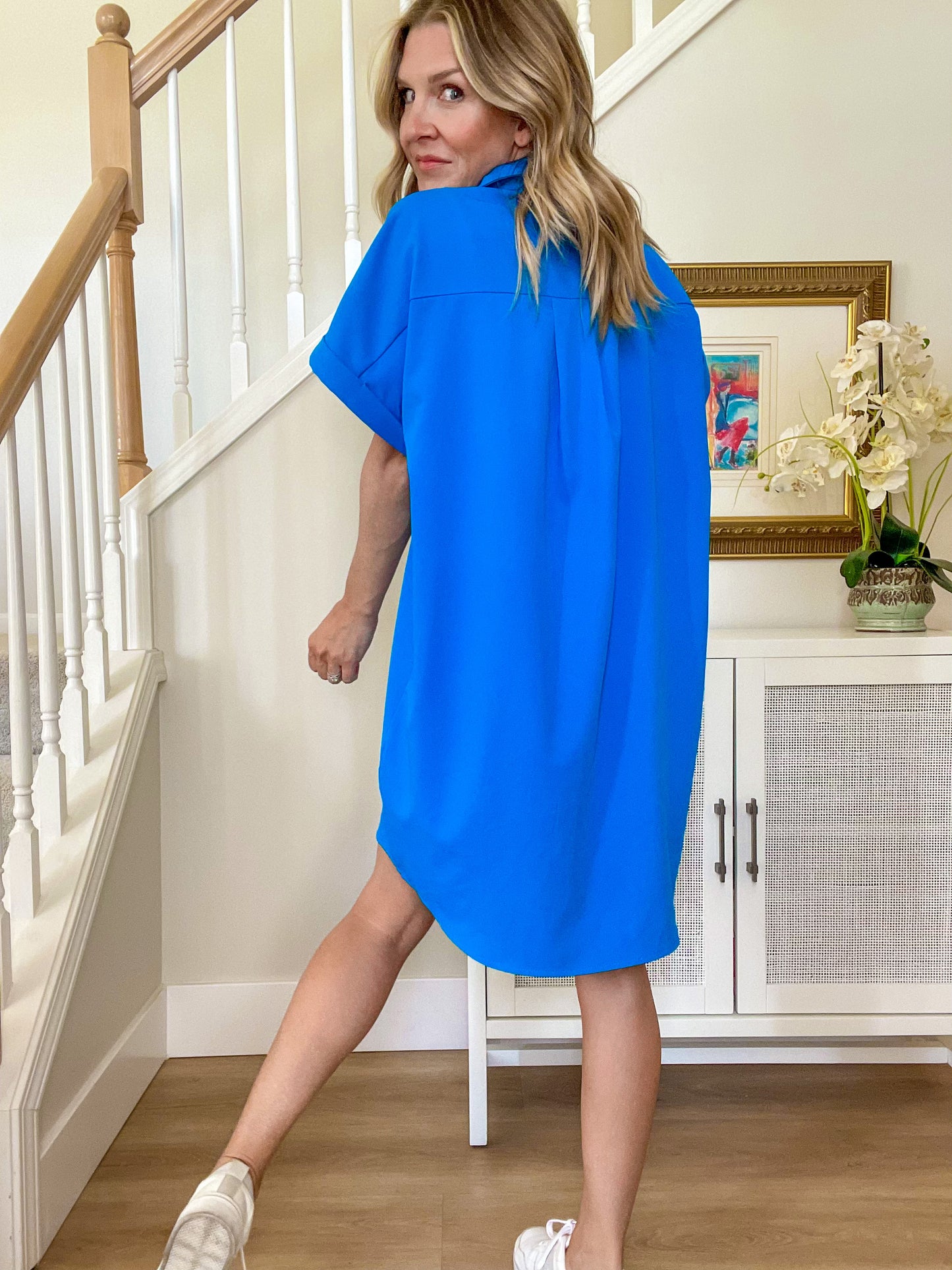 Cool Girl Shirt Dress - Blue