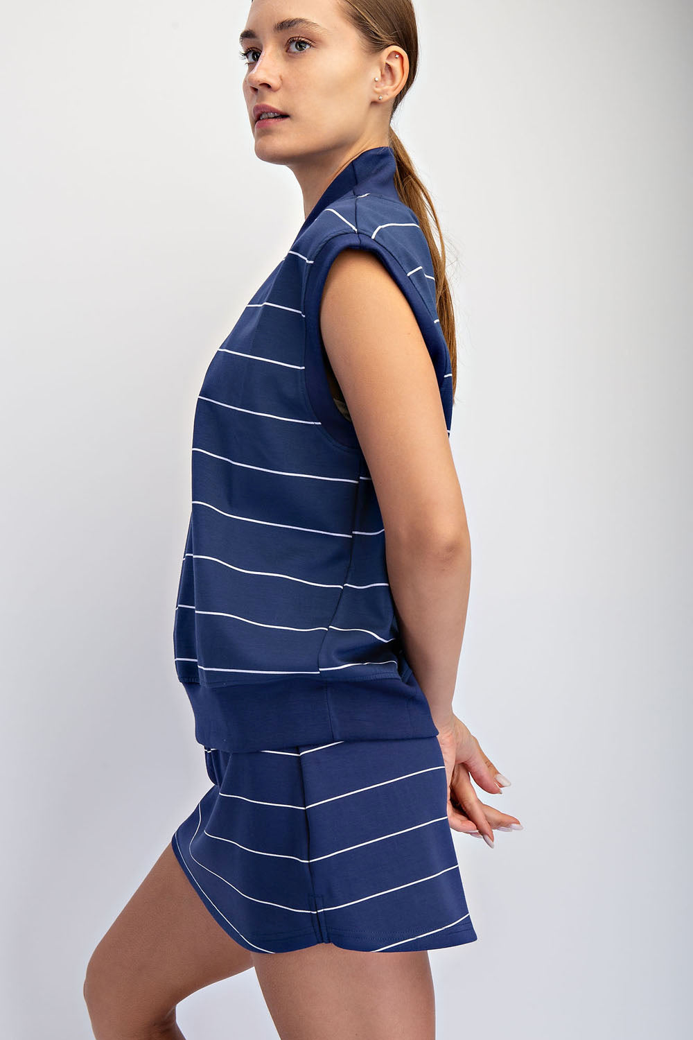 Modal Scuba Striped Sleeveless Top