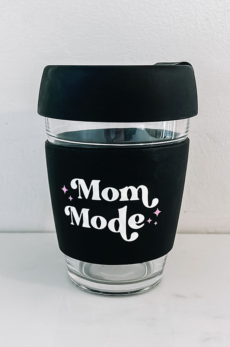 Mom Mode Glass Coffee Cup