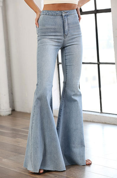 Light denim bell bottom 2024 jeans