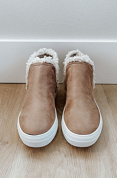 Sure Thing Beige Sherpa High-Top Sneaker