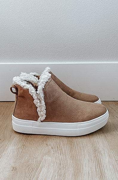 Sure Thing Beige Sherpa High-Top Sneaker