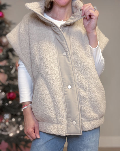 Oversized Micro Sherpa Vest