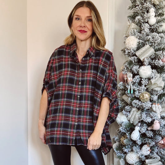 Tartan Plaid Oversized Shirt