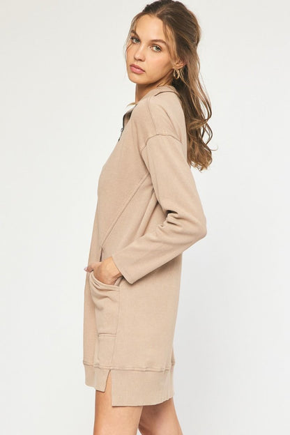 Half Zip Sweatshirt Dress