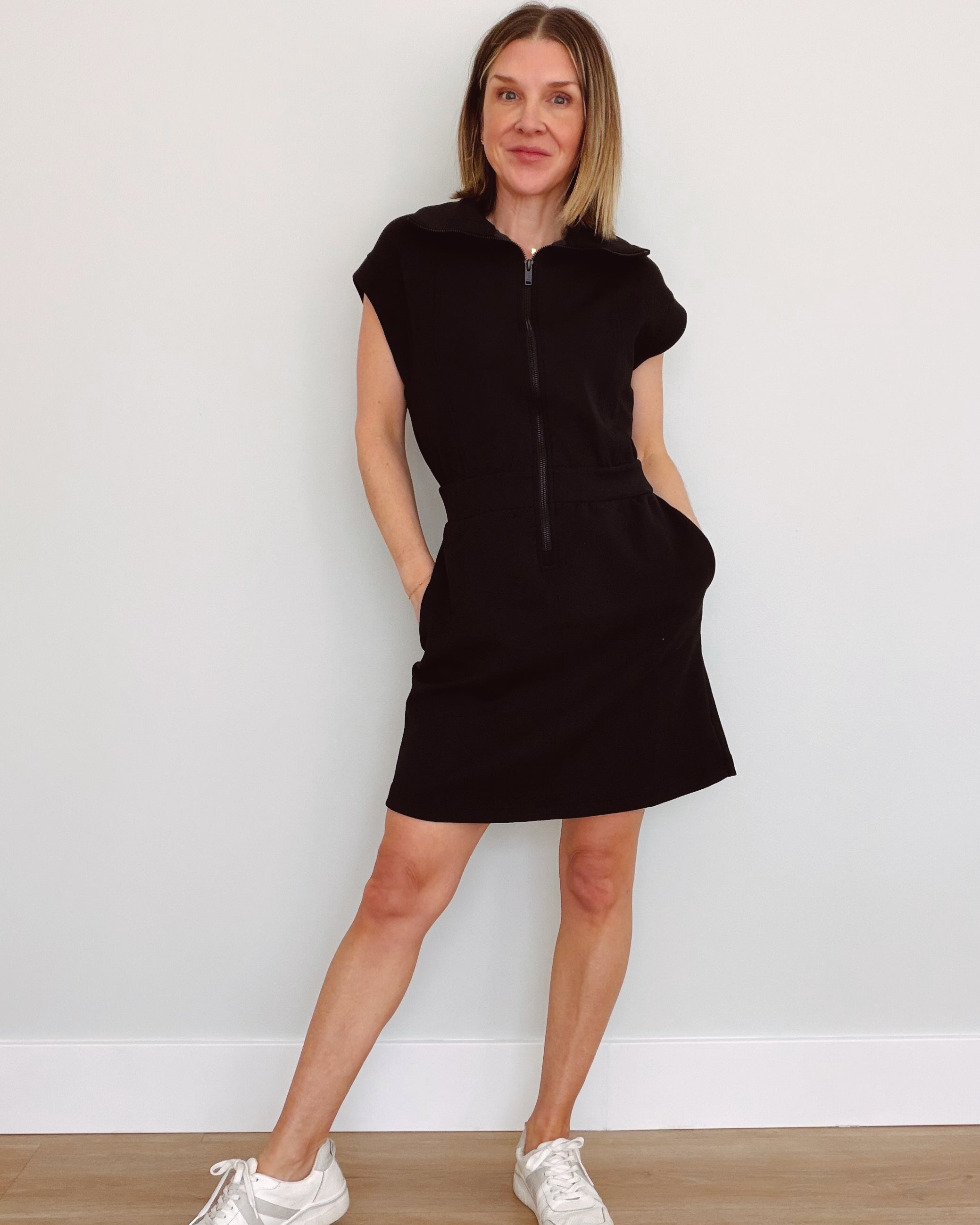 Modal Scuba Half Zip Mini Dress – Charley Marie Boutique