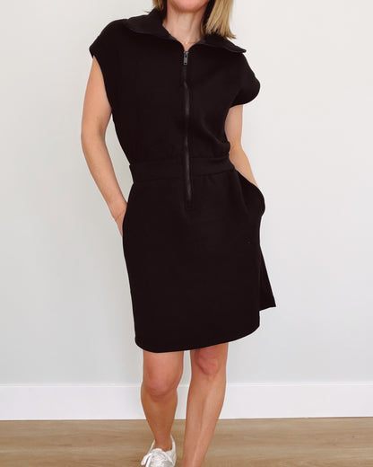 Modal Scuba Half Zip Mini Dress