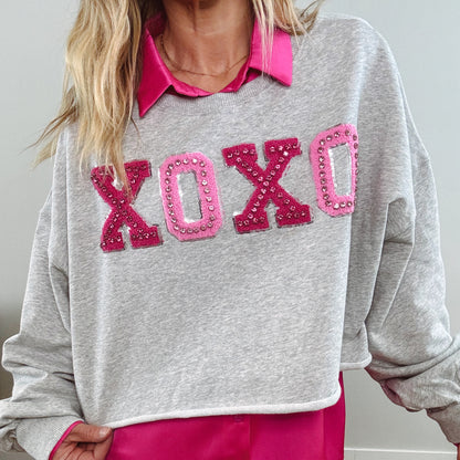 XOXO Valentine's Cropped Sweatshirt