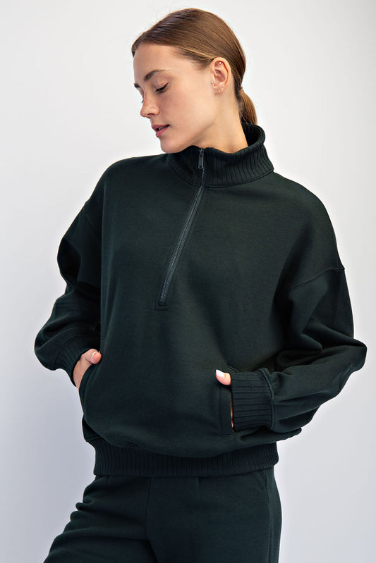 French Terry Fleece Quarter Zip