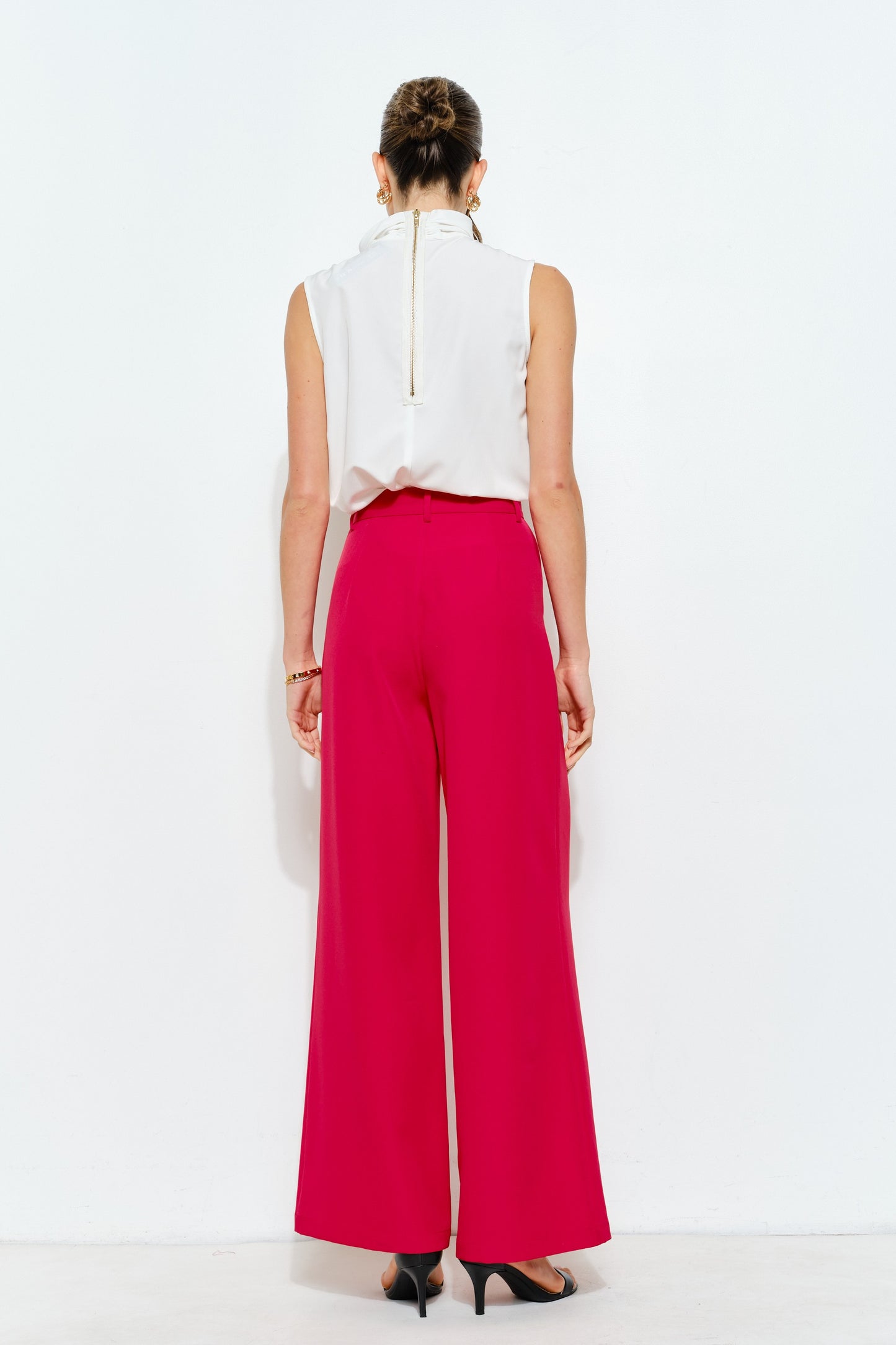 Holiday Red Wide-Leg Pants