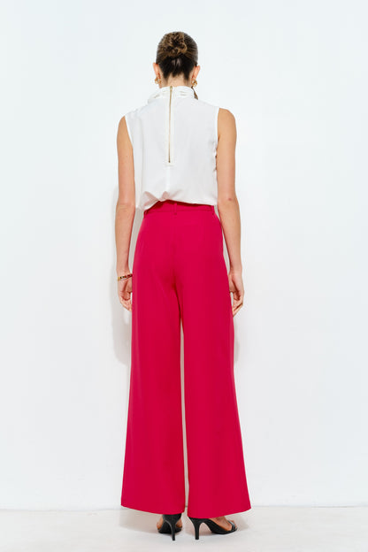 Holiday Red Wide-Leg Pants