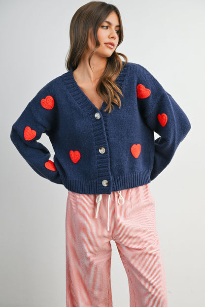 I Heart You Navy Cardigan