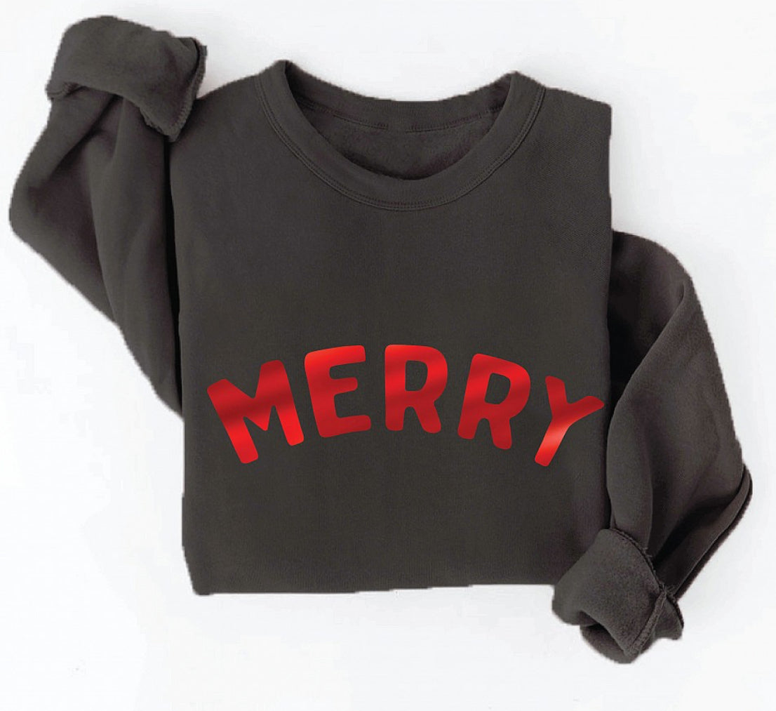 Black MERRY Holiday Sweatshirt