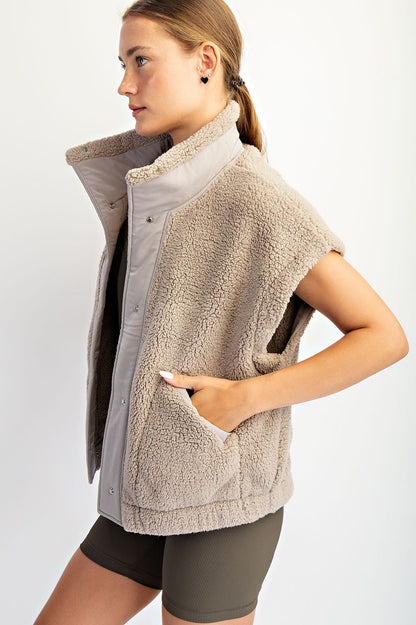 Oversized Micro Sherpa Vest