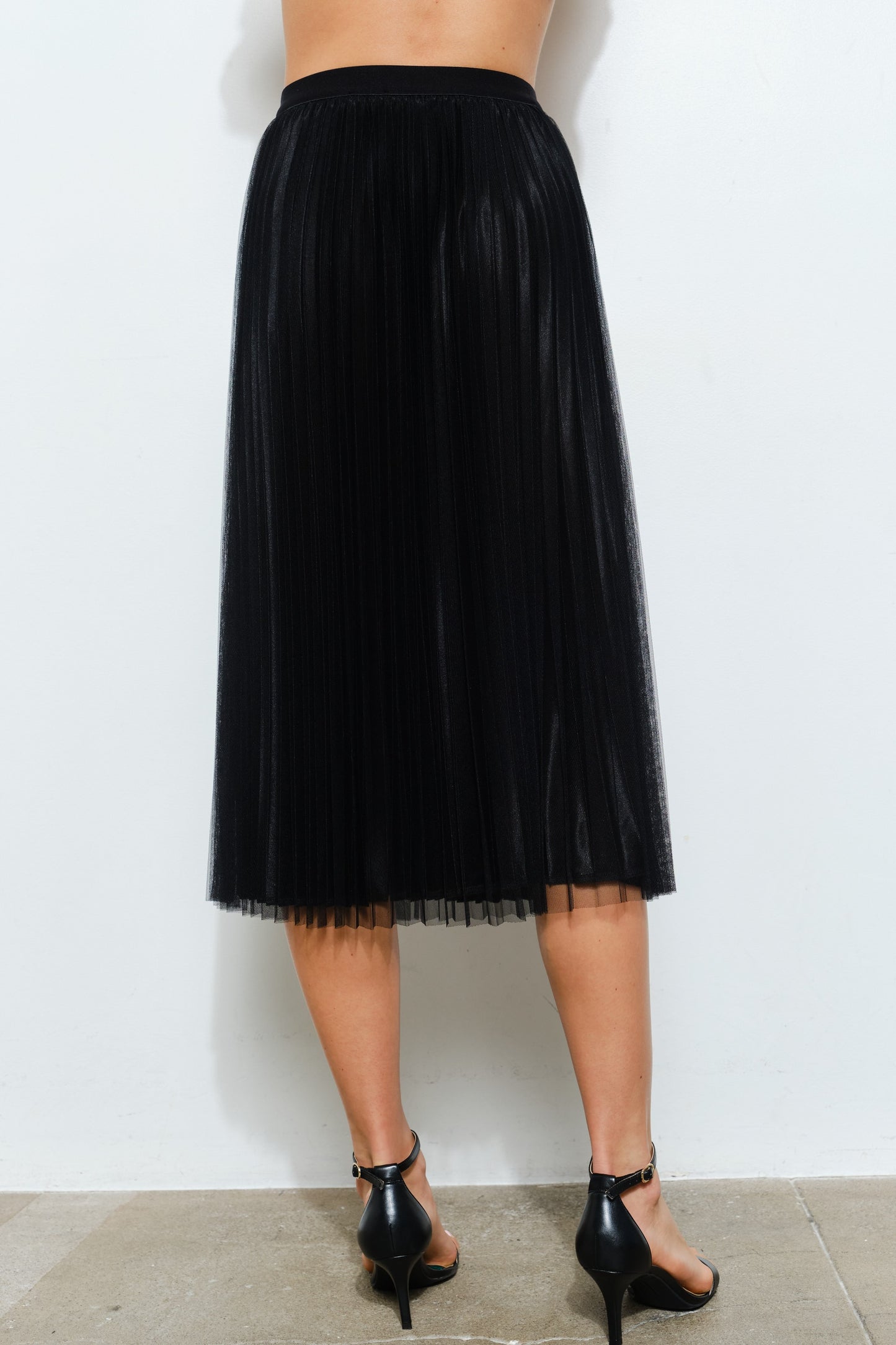 Shimmer Sheer Pleated Skirt