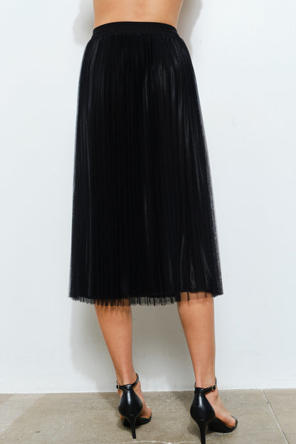 Shimmer Sheer Pleated Skirt