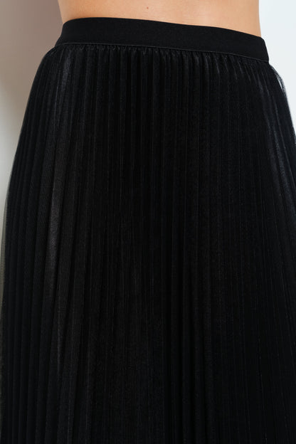 Shimmer Sheer Pleated Skirt