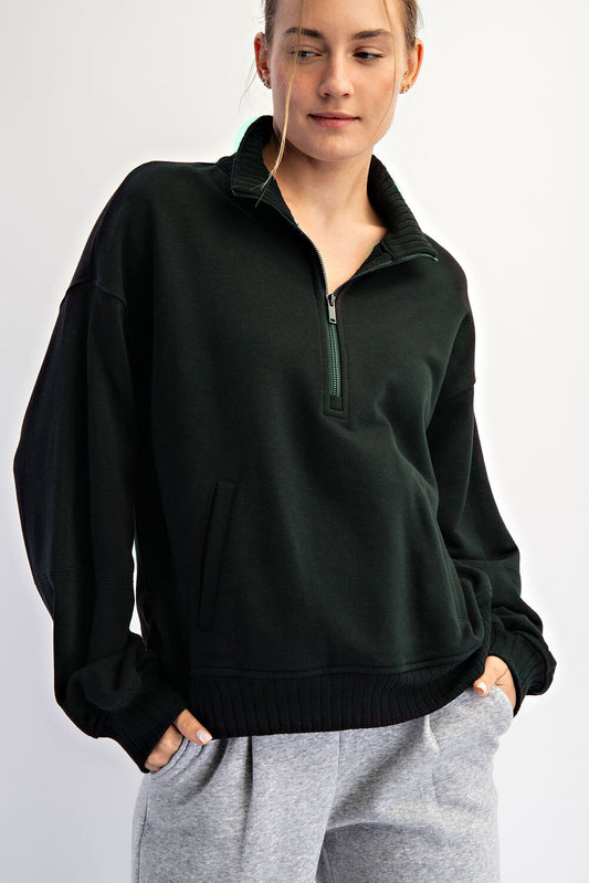 French Terry Fleece Quarter Zip