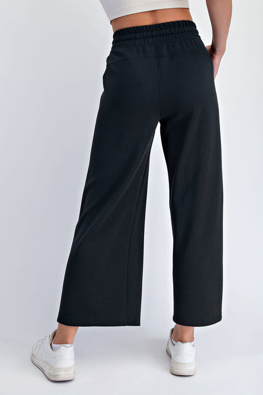 Modal Scuba Cropped Wide Leg Pant