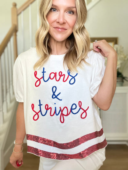 Stars & Stripes Sequin Tee