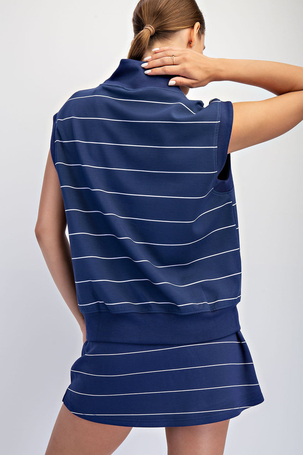 Modal Scuba Striped Sleeveless Top