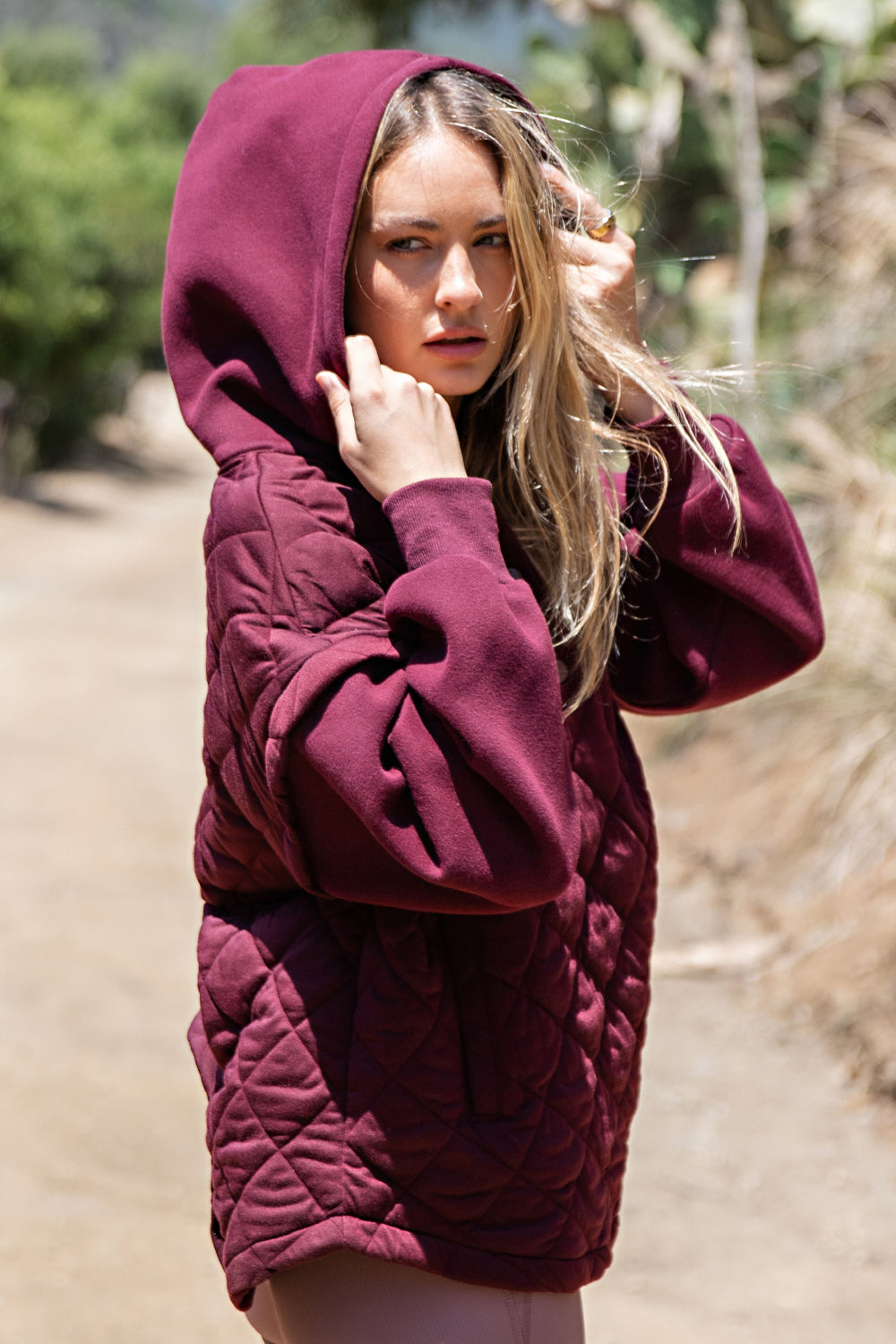 Quilted Terry Snap Hoodie