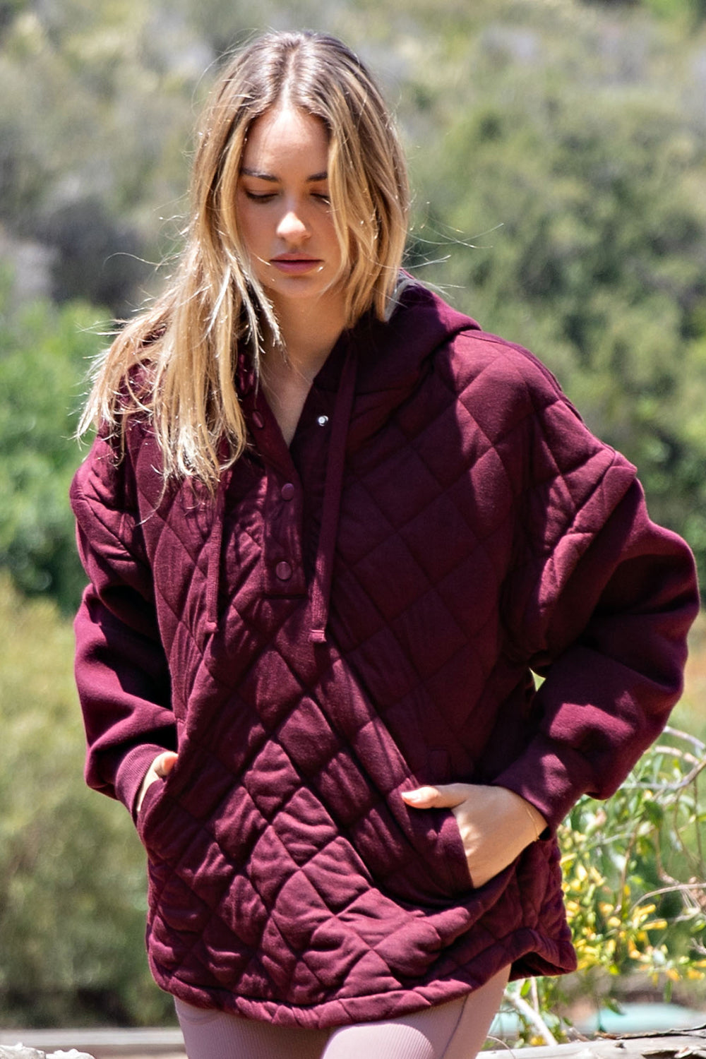 Quilted Terry Snap Hoodie