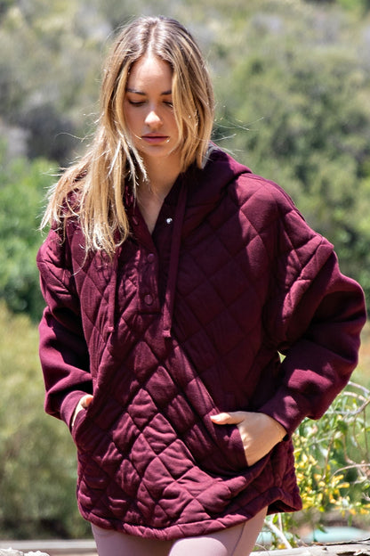 Quilted Terry Snap Hoodie