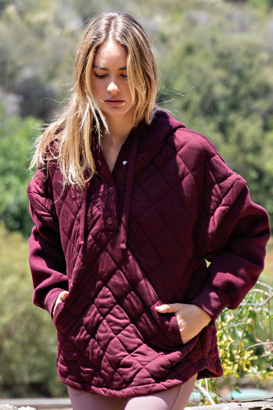 Quilted Terry Snap Hoodie