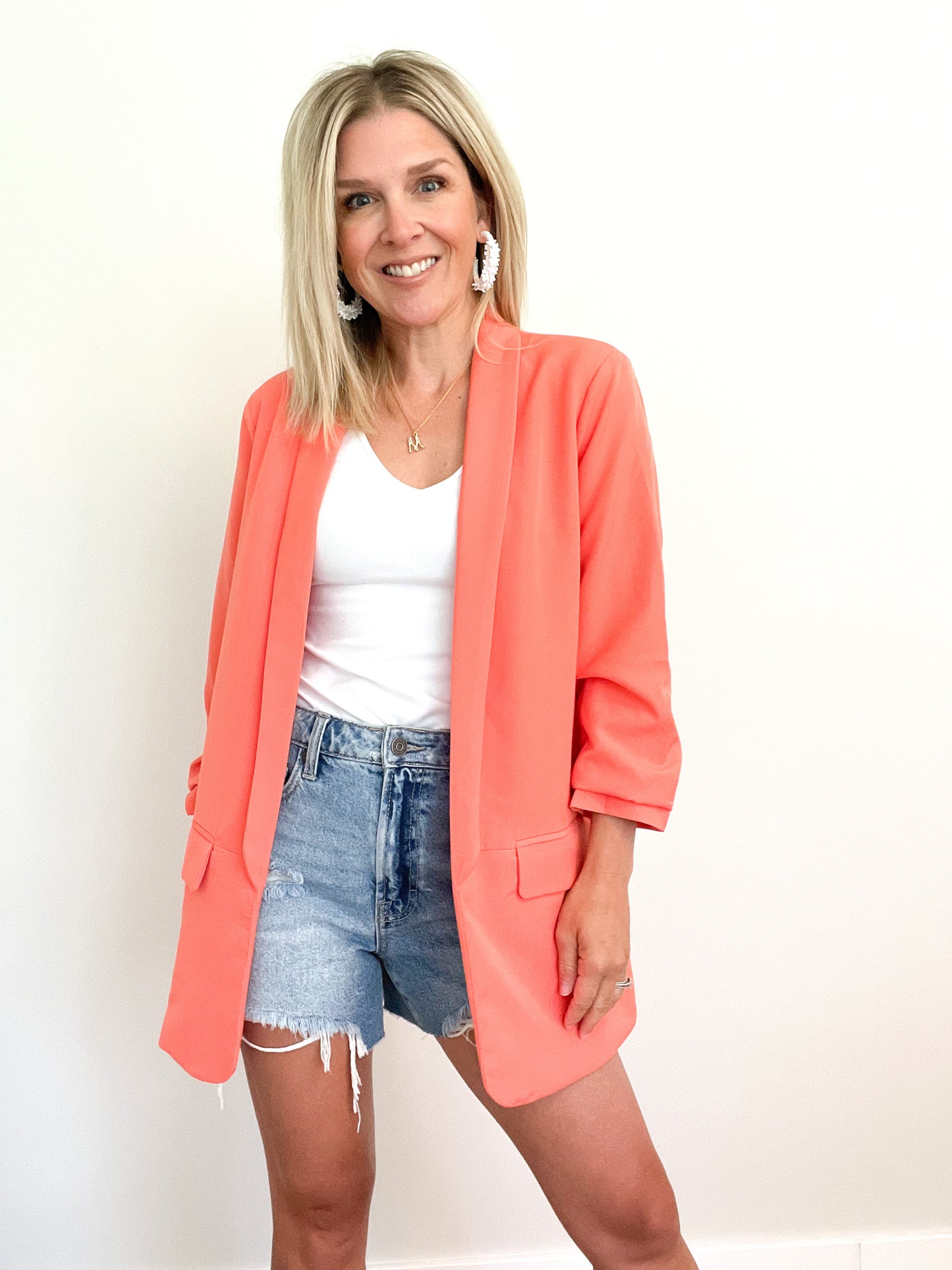 Boss Lady Boyfriend Blazer - Coral