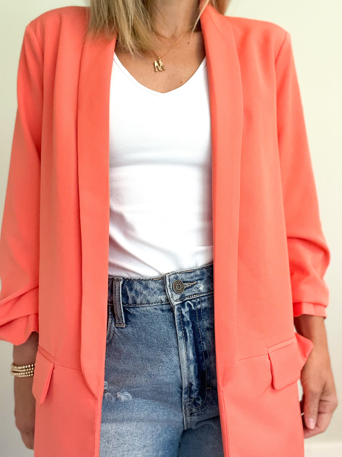 Boss Lady Boyfriend Blazer - Coral