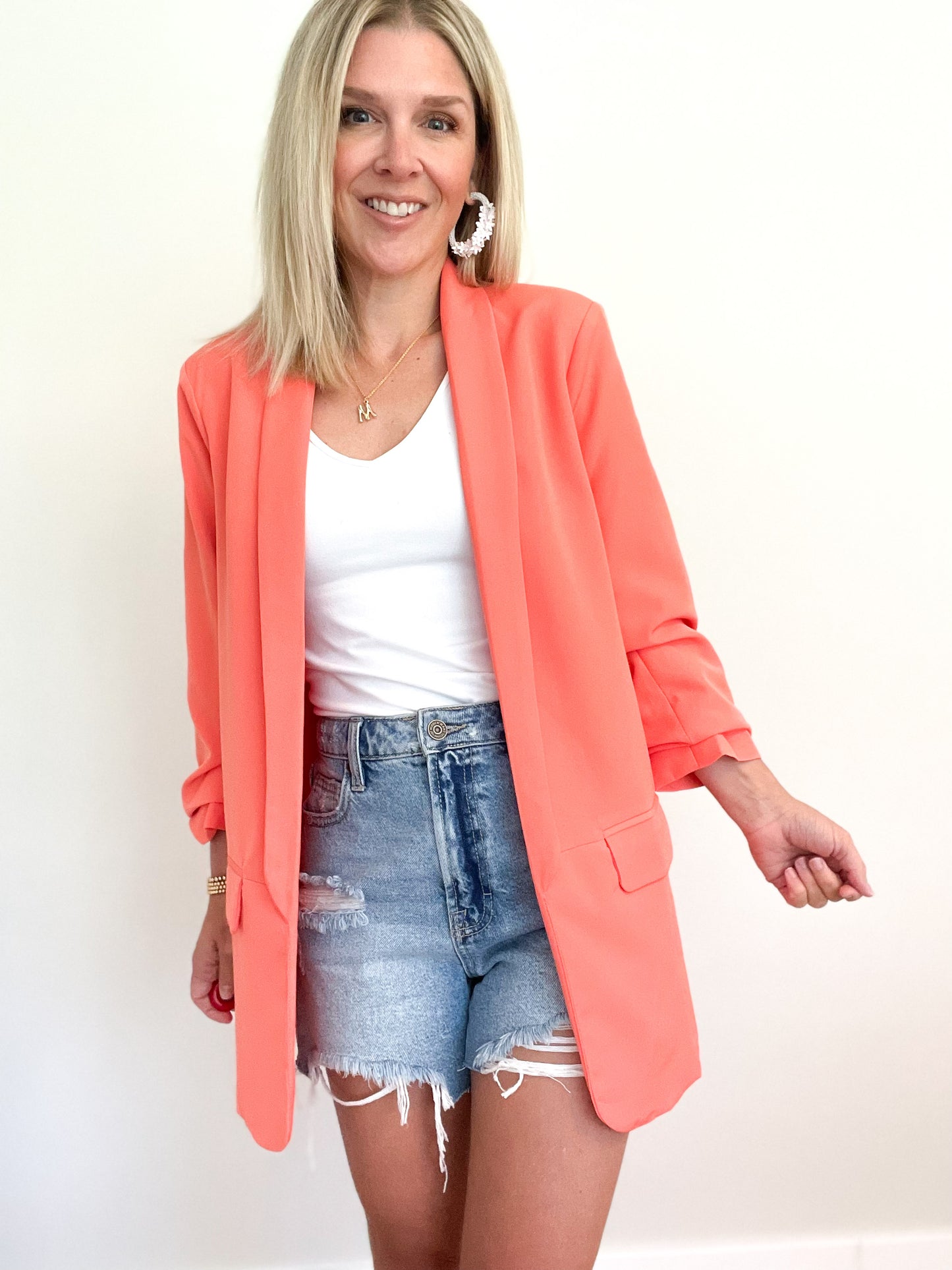 Boss Lady Boyfriend Blazer - Coral