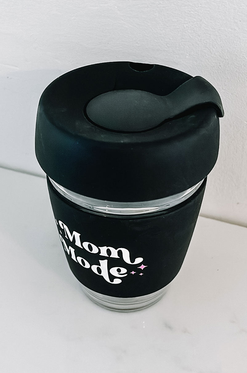 Mom Mode Glass Coffee Cup