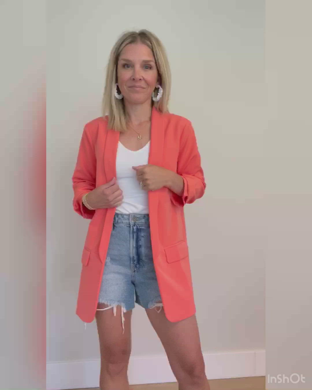 Neon hotsell coral blazer